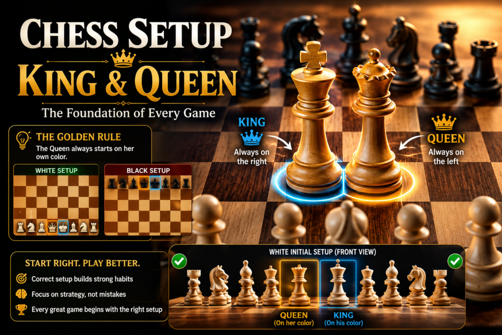 Chess Setup King and Queen: